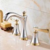 Titanium Finish Double Knobs Basin Faucet Widespread 3 Holes Sink Mixer Tap