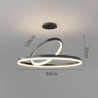50/60/80cm Modern Pendant Light Circle Rings Acrylic LED Pendant Lamp For Living Room