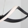 Black Wave Shape LED Hanging Light Modern Pendant Lighting For Living Room