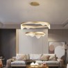 LED Ceiling Light Living Room Bedroom 2 Light Golden Wave Ripple Pendant Light