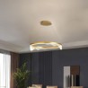 Living Room Bedroom Nordic LED Aluminum Pendant Light Golden Wave Ripple Hanging Light