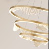 3 Light LED Pendant Light Golden Wave Ripple Hanging Light Living Room