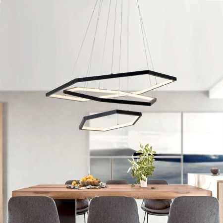 Led Pendant Light Modern Hexagonal Hanging Light For Living Room