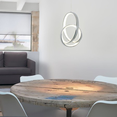 Bedroom Living Room LED Irregular Ring Pendant Light