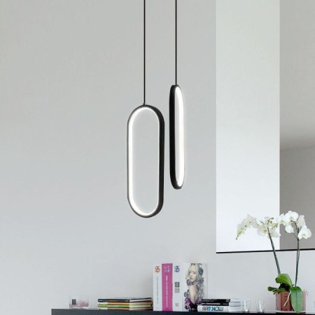 Acrylic Decorative Light Fixture Oval LED Pendant Light