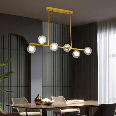 Living Room Dining Room LED Chandelier Glass Globe Horizontal Type Pendant Light
