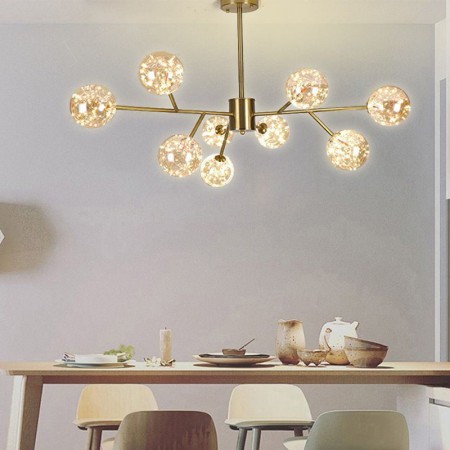 LED Ceiling Light Glass Gypsophila Chandelier Living Room Bedroom Modern Minimalist
