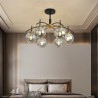 Living Room Bedroom Simple LED Chandelier Glass Globe Ceiling Light