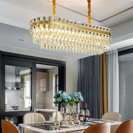 Nordic Modern LED Pendant Light Chandelier Oval Glass Living Room Hotel