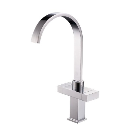 Chrome / Nickel Brushed Rotatable Brass Kitchen Sink Faucet Dual Handles 360 Degree Rotation Tap