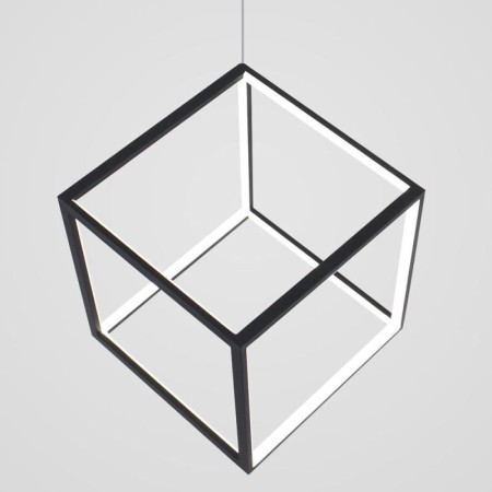 Geometric Cube Lighting Black LED Pendant Light