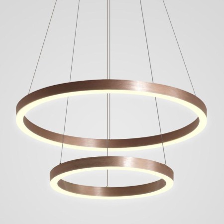 60+40cm LED Pendant Light Drawing Craft 2 Rings Lamp