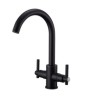 Brass Kitchen Sink Faucet with Dual Handles and 360-Degree Rotation Tap