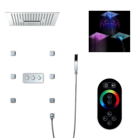 Shower Head System With Body Spray 16 Inch LED Rain Shower Mixer Combo Set