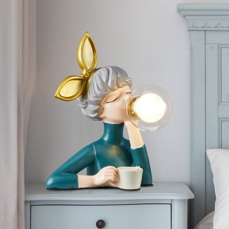 Nordic Table Lamp Resin Table Light Human Sculpture