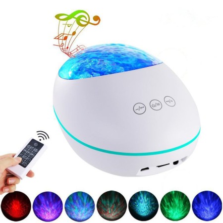 Lucky Stone Colorful Ocean Bluetooth Music Speaker Projection Light LED Night Light
