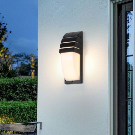 Outdoor LED Porch Light Black Aluminium Wall Lamp Garden Courtyard Light Waterproof
