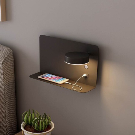 LED Wall Sconce Light Rotatable with USB Charging Port