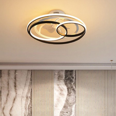 Designer Ceiling Fan With Circle Rings For Living Room Bedroom Modern Led Ceiling Light