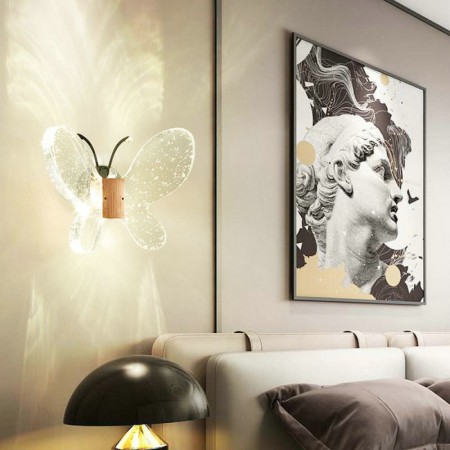 Bubble Wall Sconce Butterfly Shape Wall Lamp Bedside Light Nordic LED Wall Light