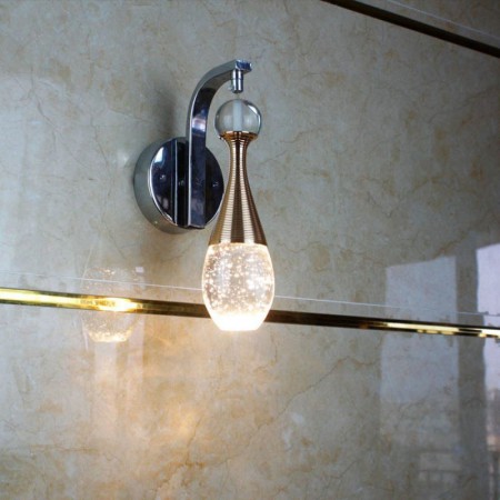 Nordic Bubble Wall Sconce Bottle Shape Wall Lamp Hallway Bedside Light Crystal LED Wall Light