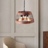 3 Light Decor Light Fixture Kitchen Island Living Room Vintage Wood+Iron Pendant Lamp