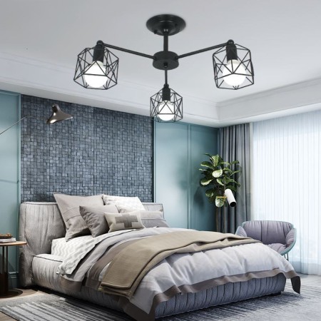 Iron Decorative Lighting Bedroom Living Room Modern Bird Cage Pendant Lamp