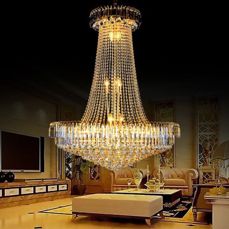 Duplex Staircase Living Room Elegant Crystal Chandelier European Pendant Light Long Hanging Chandelier
