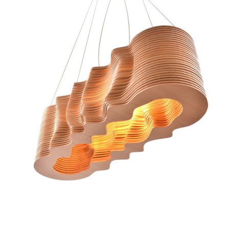 Dinning Room Living Room 3D effect Decorative Parametric Pendant Light Stylish Wave Design Pendant Lamp