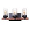Sconce Living Room Bedroom Retro Wood Wall Lamp Glass Lamp Shade