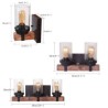 Sconce Living Room Bedroom Retro Wood Wall Lamp Glass Lamp Shade