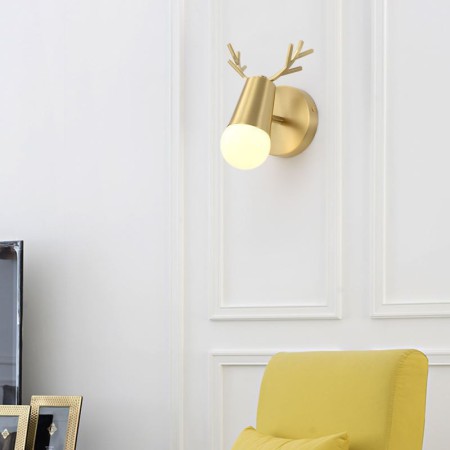 Bedroom Living Room Nordic Brass Wall Lamp Mirror Front Light