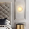 Round Resin Sconce Bedroom Living Room Nordic LED Brass Wall Lamp