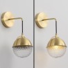 Bedroom Living Room Nordic Brass Wall Lamp Round Sconce Light