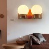 Cozy Ball Shape Bedroom Sconce Light Nordic Solid Wood Wall Light