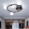 Glass Ball Chandeliers Fan Light Modern LED Ceiling Fan Lamp