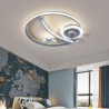 Creativity Ceiling Lamp For Living Room Bedroom LED Moon Star Ceiling Fan Light