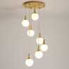 Nordic Glass Hanging Lamp For Dining Room Wooden Pendant Light