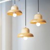 Hat Hanging Light For Living Room Bedroom Wood Pendant Light