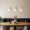 Ceramic Flower Hanging Light For Living Room Bedroom Wood Pendant Light