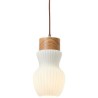 Glass Kettle Hanging Light For Living Room Bedroom Wood Pendant Light