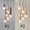 6 Light Hanging Wood Pendant Light For Living Room Bedroom