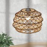 Creative Rattan Hanging Light With Foldable Lamphade Modern Pastoral Pendant Light