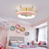 Crown Shape LED Chandelier with Remote Control Gold Fan Light for Living Room