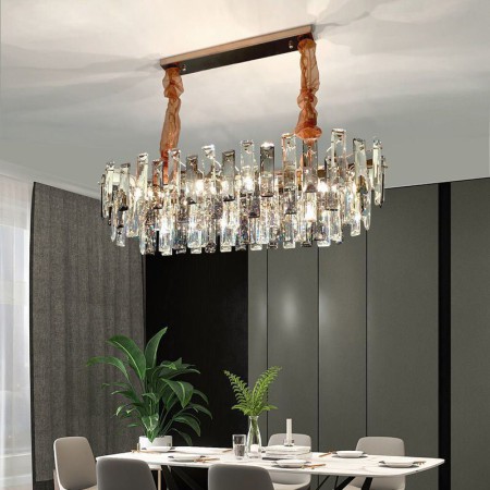 Light Oval Pendant Lamp For Living Room Dining Room European Glass Chandeliers