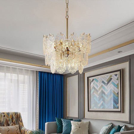 For Living Room Bedroom Modern Glass Pendant Light Decoration Bronze Gold Chandelier