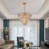 For Living Room Bedroom European Glass Pendant Light Modern Cone Shape Chandelier