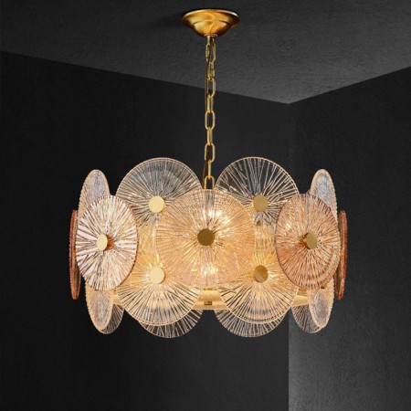 Home Deco Lighting Modern Spark Disc Chandelier Firework Glass Pendant Lamp