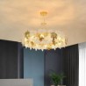 European Home Decor Glass Chandelier with Maple Leaf Pendant Light