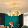 European Home Decor Glass Chandelier with Maple Leaf Pendant Light